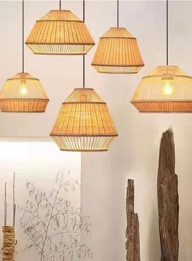 单县郓日县曹县式手竹编吊灯新中式客栈竹艺灯工编城织竹藤12554p