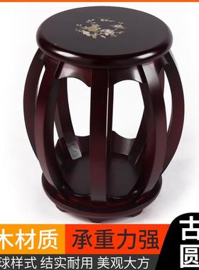 古筝筝圆16706凳古凳子实子木古筝凳圆凳素面款印花款古筝琴凳结