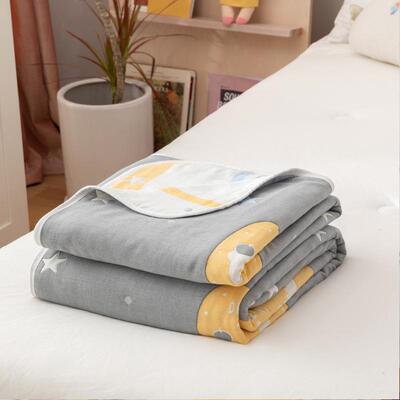 毛巾被纯成毯人季六层全棉纱布家用老式三件套毛巾81376床单夏凉