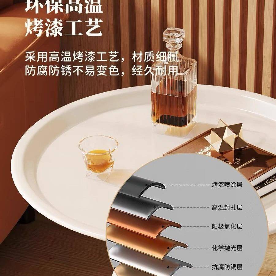 茶奶OVG油小边几客家用沙发简约铁艺圆桌厅卧室阳几小户型台简易