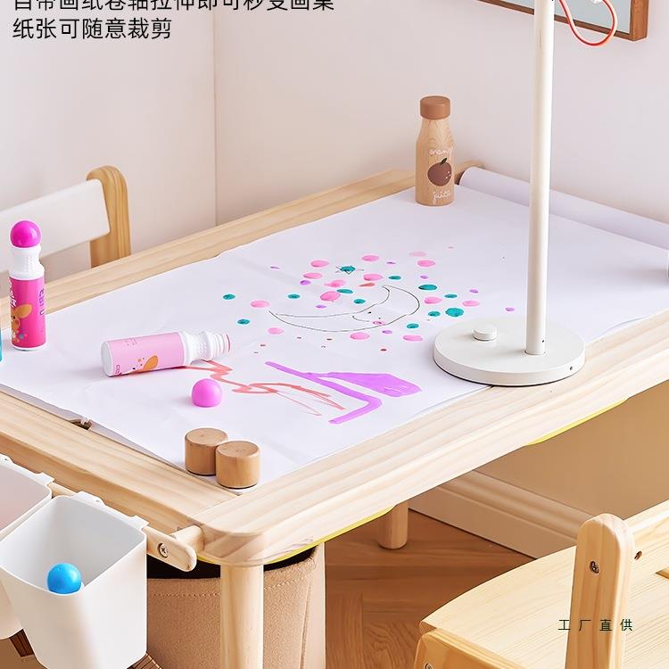 实木松木丽萨福特升降儿童桌生花桌官宝宝985小桌子幼儿园感桌