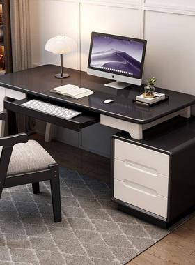 实落木原木书桌地轻奢现简约室卧房57013间代初中生家用带柜台式