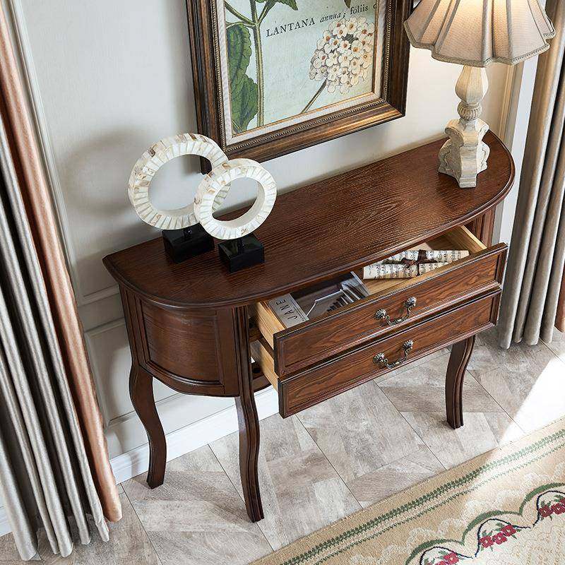 式全实木户玄关柜半圆入门厅TZX柜欧式置物边桌走廊装靠墙饰玄美,电子元器件市场,其它元器件,淘宝优惠券,粉丝福利购,淘宝优惠卷