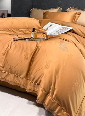 1新款纯棉00支贡长缎绒棉提四件花套全棉72241床单被套四季款厂家