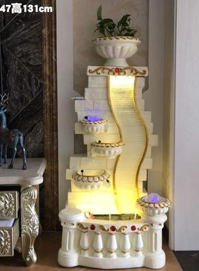 客厅摆件水鱼缸客品厅装饰品假山流水喷泉加湿器摆KPF风件工艺工