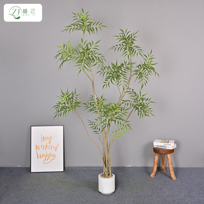 仿真十大功劳假植物室内家居装饰落地盆栽绿植橱窗竹叶草南天竹