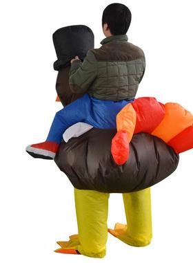 感恩节充气鸡22548派表演卡通服装骑行卡通火鸡火人对偶服直厂家