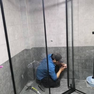 酒店公寓干湿分离屏风整体淋浴用卫隔断网红家生间浴室玻璃门RYH