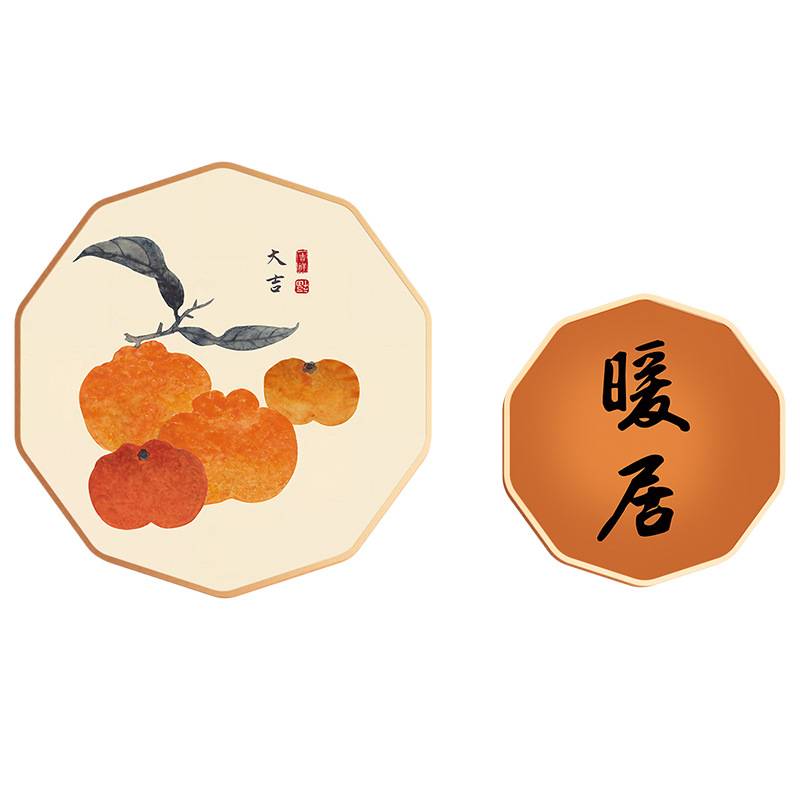 暖居餐厅装饰画温馨挂画现代简约圆形玄关过道高档新中式饭厅壁画图片