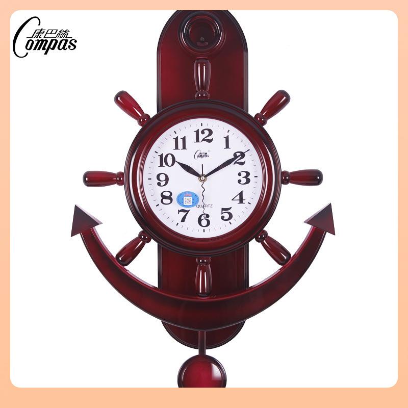 ?康巴表大号船F7TSJH78舵摇摆钟挂钟客厅挂静丝音摆表钟石英钟时