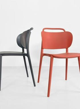 椅子家用塑GCZ桌料餐椅舒靠背椅加白色商厚用餐椅卧室户外久坐服