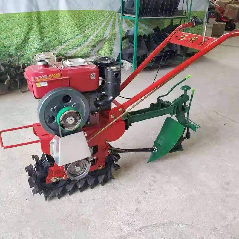 8马力柴油水冷NCM履带微耕机用扶链手轨式途耕地机多施肥播种开沟