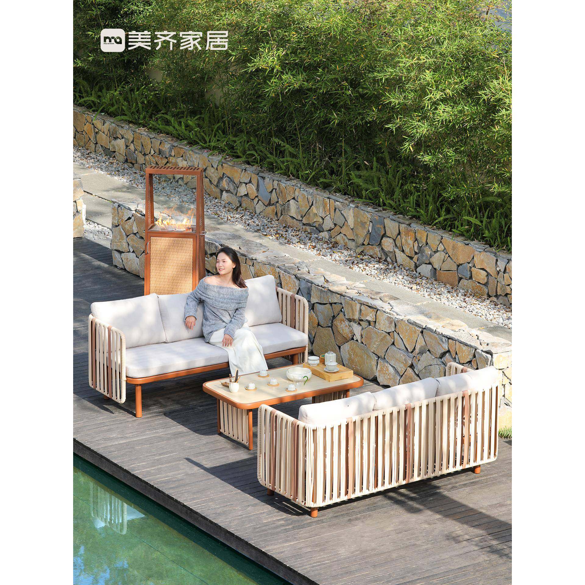 户外沙发三人组合庭花园休闲藤椅防水防露晒编藤美齐-暮院台阳台?,商业/办公家具,商用藤编家具,淘宝优惠券,粉丝福利购,淘宝优惠卷