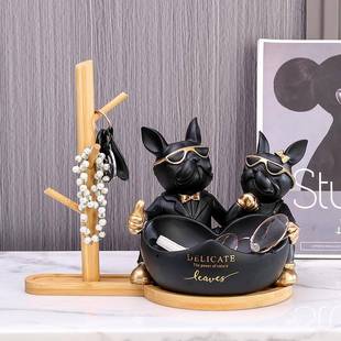 法国斗牛犬装UQB家犬雕饰像物碗表饰物雕储像树动脂狗雕塑设计雕