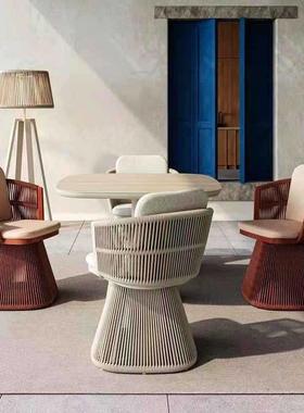 户外桌椅酒店样板房设师闲阳藤椅庭院花园室外露YFM休天旋计台转