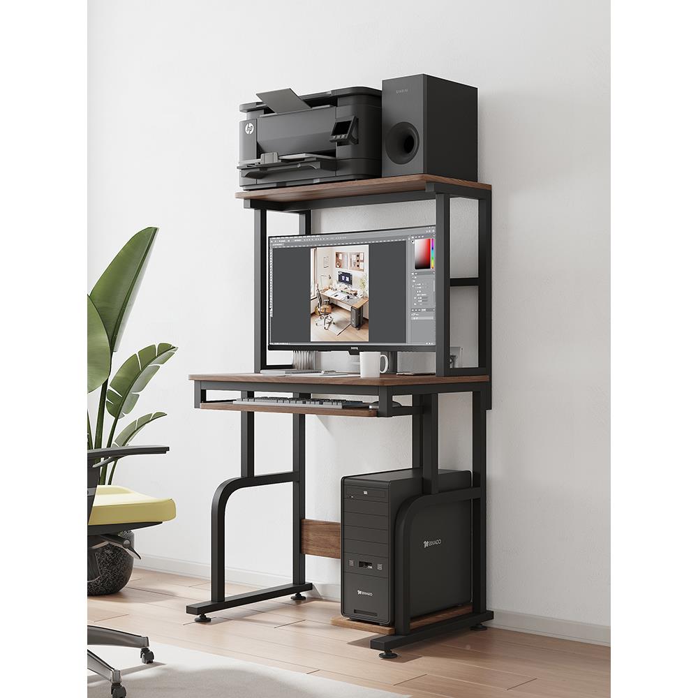 4I电脑办公桌印学习桌放复机一体桌多功UNN能桌小型钢架桌桌子打