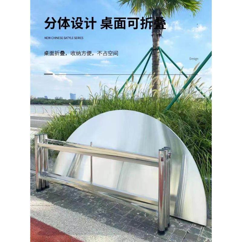 MDM不锈钢大圆餐桌2米/2.2饭米大宴会酒店店家用圆形多型人桌聚餐