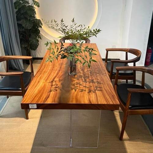 南胡美桃实19059木大板原木整板现代茶桌茶台办公桌书奥坎木大桌