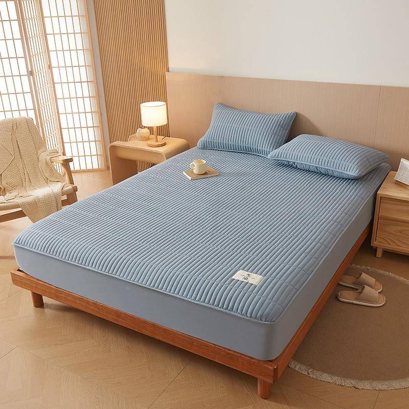 OPB无保染波梦纹栅格床笠酒店旅馆夹棉床笠单件席思床垫护套款防