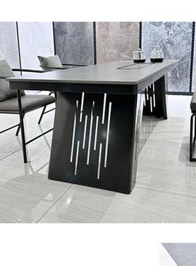 意式轻10896岩板泡茶桌椅组奢合办公家用阳台茶台功夫茶桌烧水室