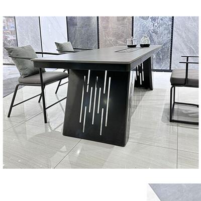 意式轻10896岩板泡茶桌椅组奢合办公家用阳台茶台功夫茶桌烧水室