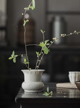 叁间草木灰釉茶雕祥鹿建AVK水洗家用陶盂瓷茶渣缸小号水浮废水桶