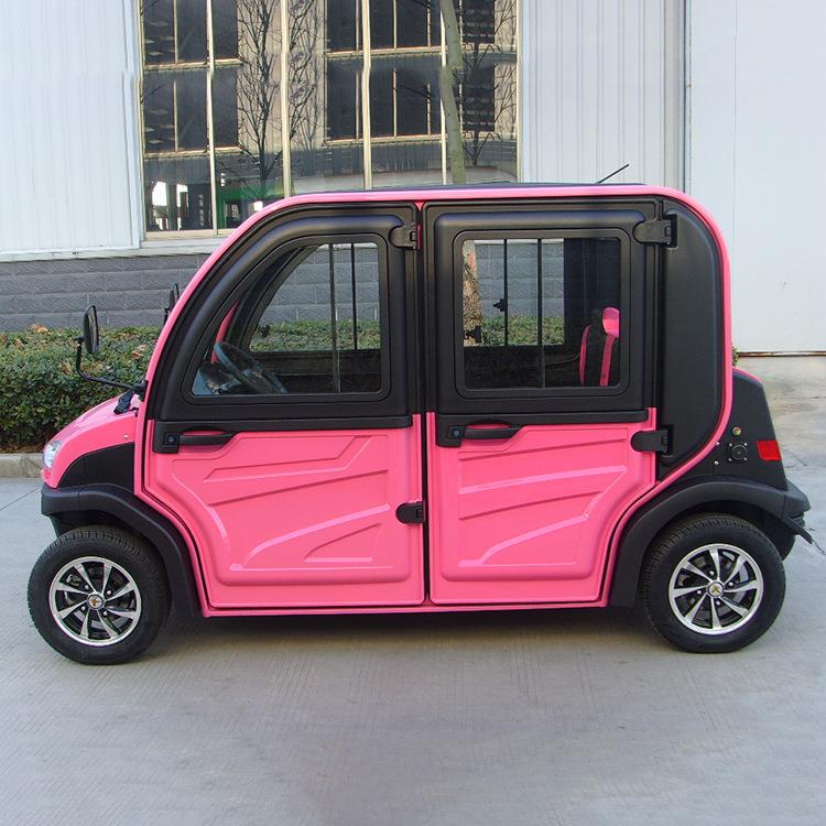 全封闭电动车四轮四座电动观光车老年电动典代步车出无品牌/口经