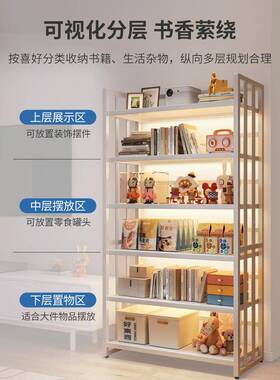 书架地置物架家层用电视柜旁展示架子玩收纳架客厅多ZKV铁具落艺