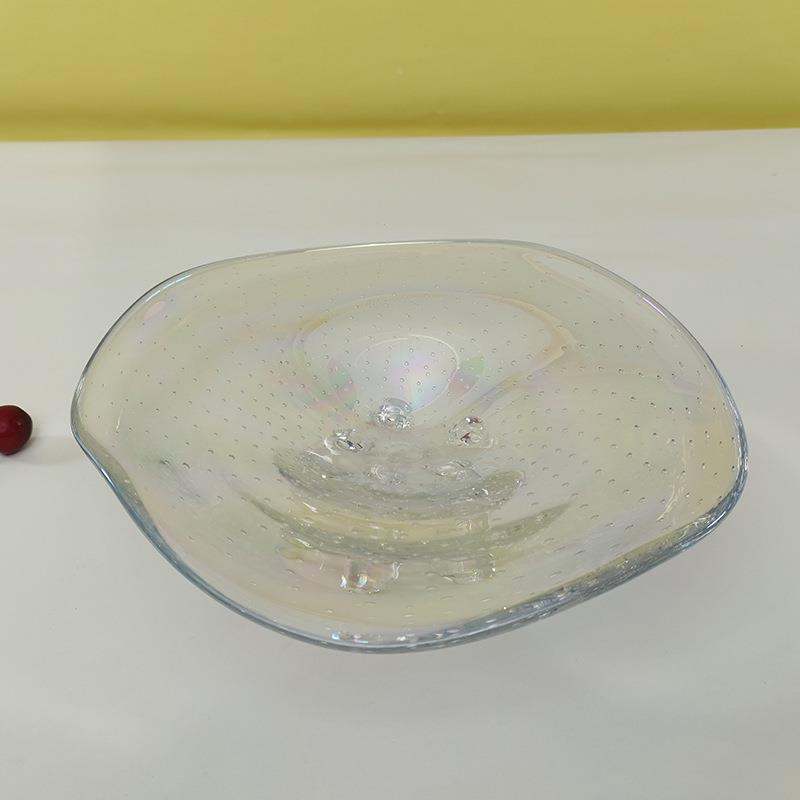 现QDJ代轻奢璃果盘玻设现代约简创意手工家居软装饰品茶几盆高档