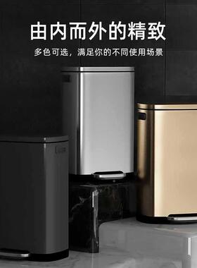 不锈钢垃圾桶房家用大脚厨踏式带盖号容量30大L酒店商F967H876用