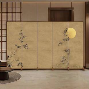 中式 屏风隔折断客厅遮酒店卧挡室办公室立ILG新体家用屏可移动折