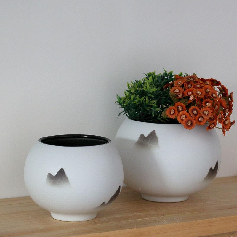 新中式手无品牌/花盆陶瓷饰花摆件瓶家居客厅餐桌边柜酒柜博绘古