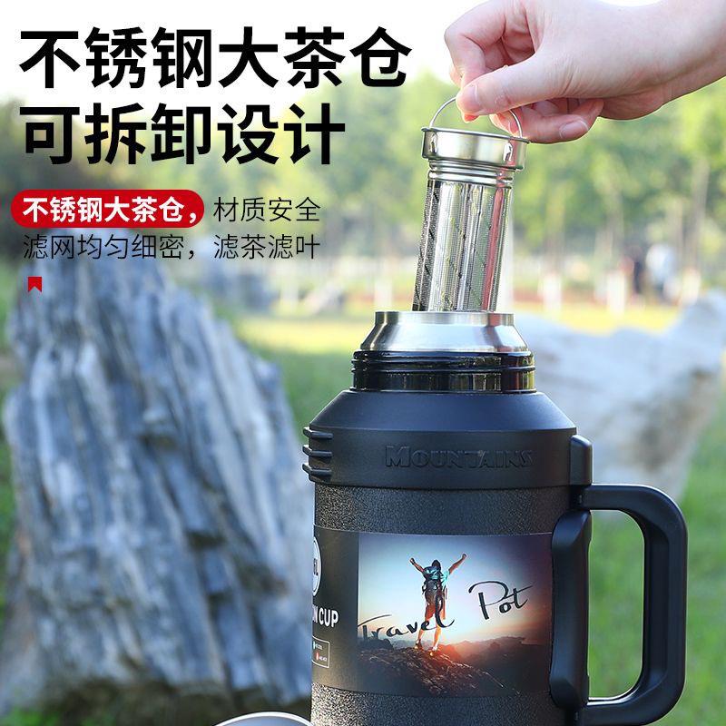 新款超大容量全钢温壶3行148号不锈钢旅游水壶工地司机保焖泡茶壶