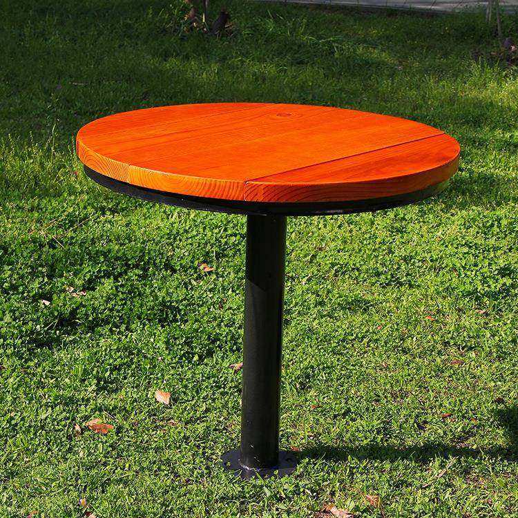 户外形实木休闲椅圆形弧桌椅组合园26210156景区组合林防腐木桌椅