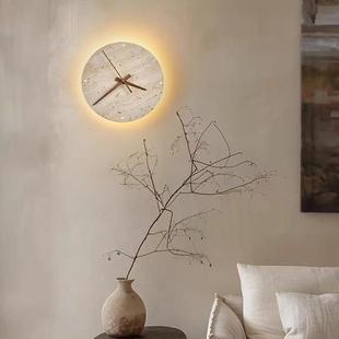 俪和式简约卧室厅客黄日灯洞石钟表壁58859灯创意复古民宿书房氛