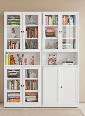 钢QRM制家用书柜带防尘璃门展示柜储物柜儿玻童绘本收收纳柜门家