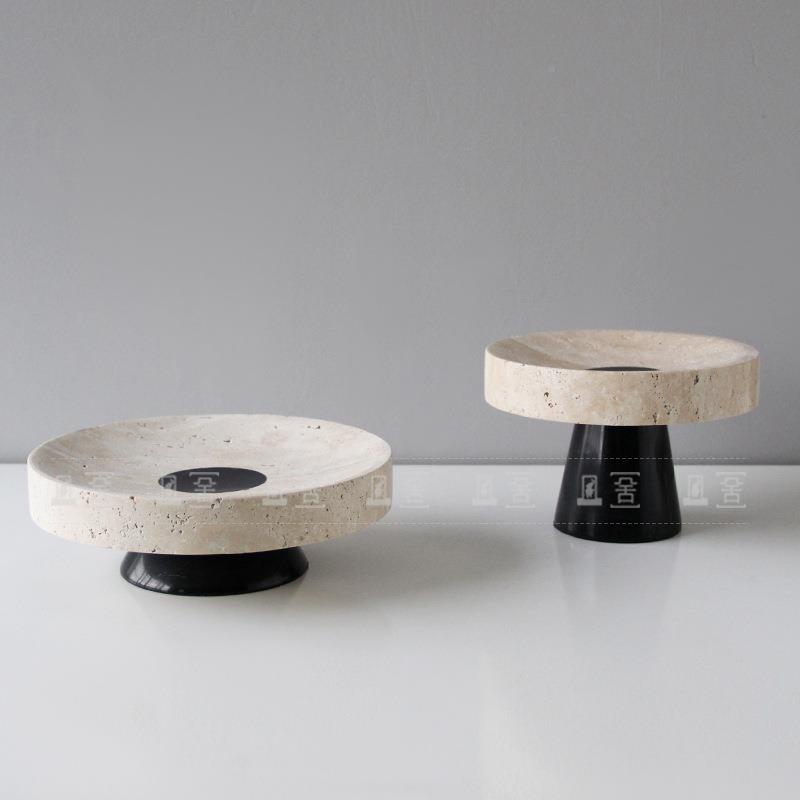 现代轻奢极面简创意洞石果盘摆件楼处样板间客厅茶几装桌软饰FSR5