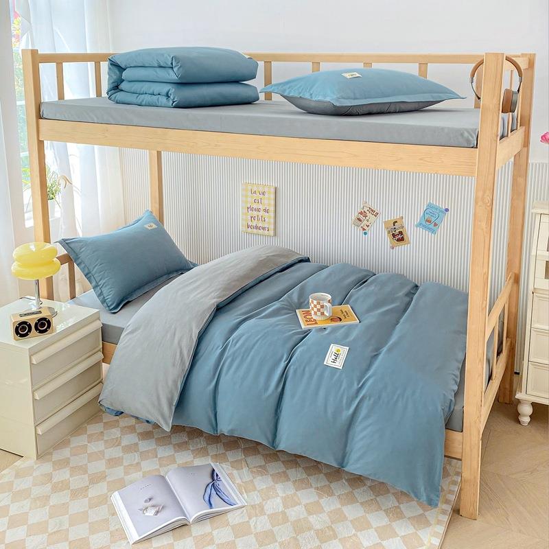 OBN25新款多0功能约学生宿舍纯棉床单三件套格子软简糯2双人床