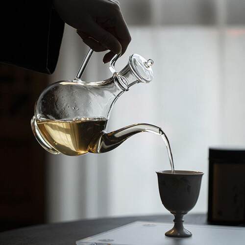 耐火高温高硅透明璃执壶水注泡茶壶酒玻壶醒MNK酒器电陶硼炉明花