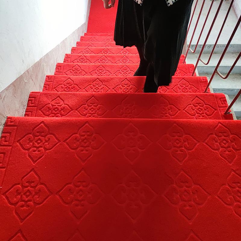 楼梯踏垫可裁剪红DFW地毯整卷楼道过道吸水防滑铺垫水泥梯步楼地