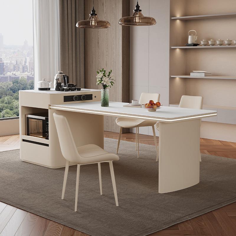 岩板岛体台餐桌一代简家约用厨房多功能带电现磁炉可89325伸缩岛台