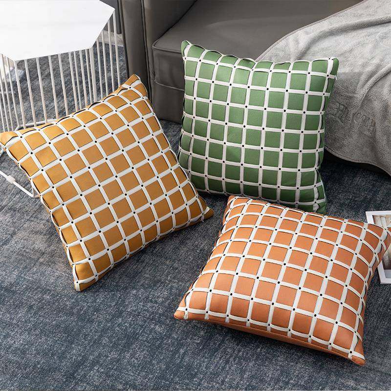 现轻奢靠手工编32款织皮质抱枕客厅沙发房垫软装代设计师样板靠垫,居家布艺,抱枕被,淘宝优惠券,粉丝福利购,淘宝优惠卷