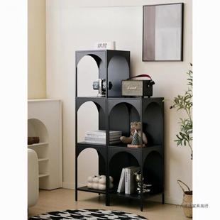 创意艺客厅落地置物架架铁角落书柜杂物收纳陈列书架展示柜94868