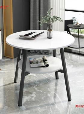 洽谈桌双vsg46464层餐红桌椅组茶合网轻奢商务谈判接圆桌阳台桌前