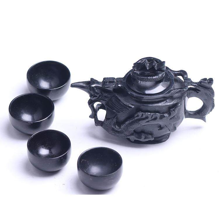 蓝茶田墨玉黑眉022102绿玉喜上连梢壶橄榄石祁玉墨玉茶具