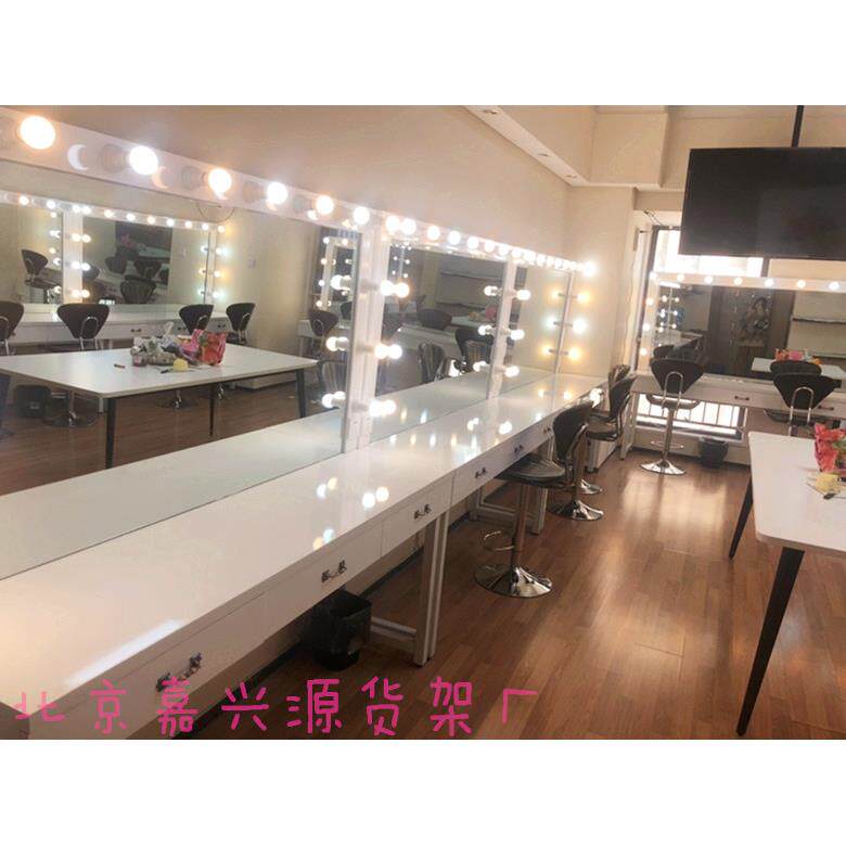 0J新款台简约铁带抽屉妆桌带轮烤漆化妆学校专业影楼美艺妆KSB桌