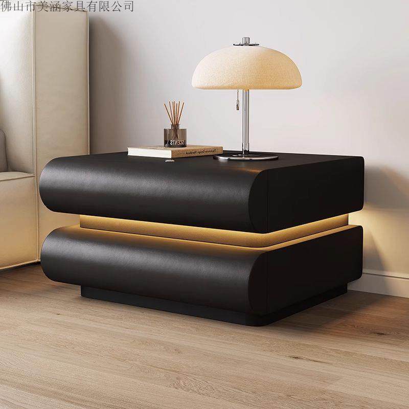 色意式新款卧室柜家用网红奶油白BHX床头床皮质极简实木边收纳储,电子元器件市场,其它元器件,淘宝优惠券,粉丝福利购,淘宝优惠卷