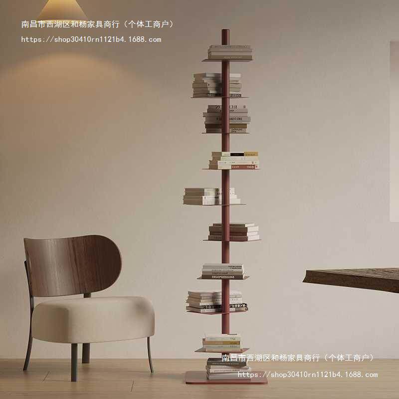 书柜转角置物架客厅螺旋窄家用隐形展示架书架旋转设计师铁艺创意