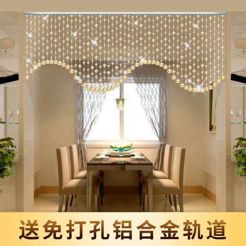 水晶客珠帘厅隔间帘欧式串珠装关过道半饰帘P07吊帘珠子玄波浪挂