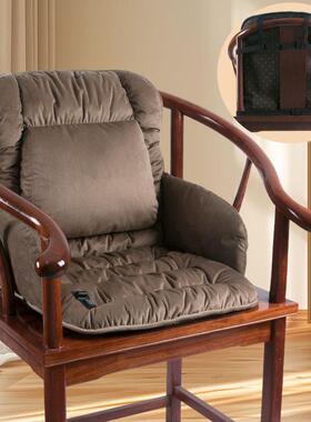 新中式红XDK木沙发坐靠背垫一体实木圈椅子茶椅太师椅垫椅座护腰